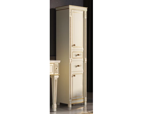 Шкаф - пенал Misty Tiffany 50 R белый сусальное золото Л-Тиф05050-391П