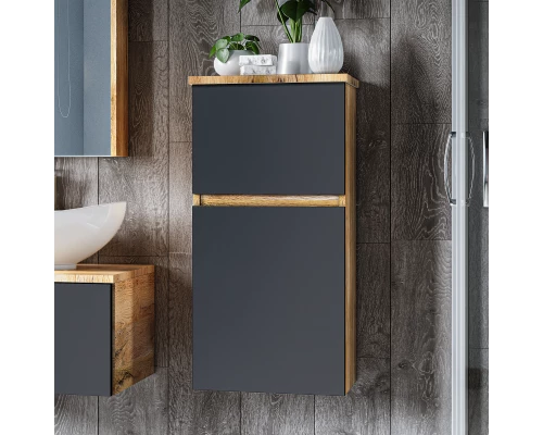 Шкаф - пенал Misty Ива - 40 (полупенал) универсальный (графит) П-Ива05040-48