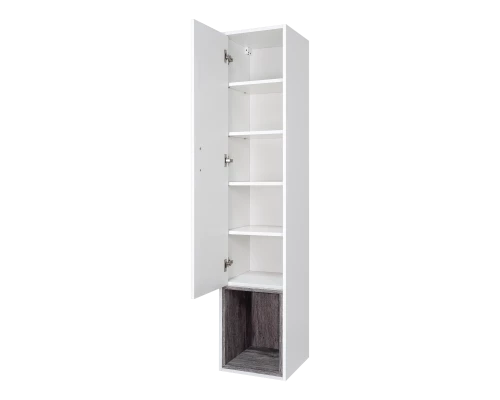 Шкаф - пенал Misty Фетта - 35 с нишей подвесной белый левый П-Фет05035-011Л