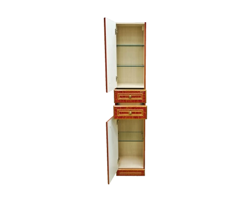 Шкаф - пенал Misty Fresko 35 L с 2-мя ящиками красный патина Л-Фре05035-04172ЯЛ