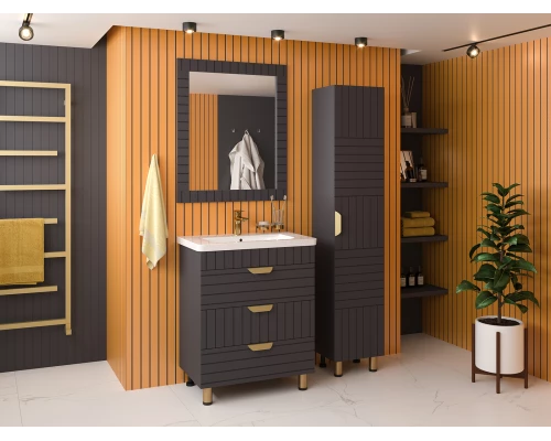 Шкаф - пенал Brevita Gloster - 35 правый (графит)