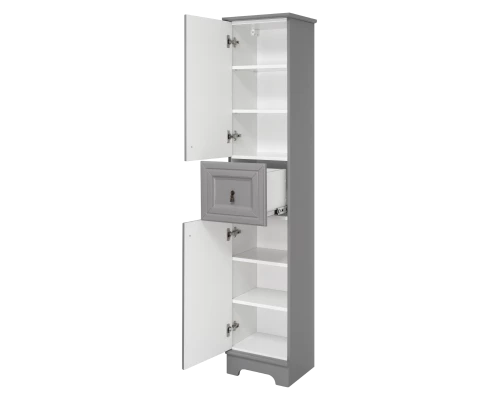 Шкаф - пенал Misty Лувр - 35 с 1 ящ. левый (серый) П-Лвр04035-1504Л