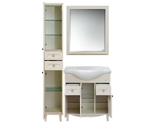 Шкаф - пенал Misty Шармель 35 L с 2-мя ящиками светло-бежевый Л-Шрм05035-5812ЯЛ