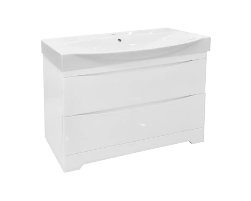 Тумба под раковину Misty Элвис - 105 Тумба напольная с 2 ящ. белая эмаль П-Элв01105-0112Я