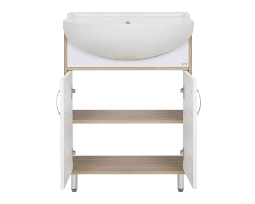 Тумба под раковину Misty Делла - 60 напольная прямая (ЛДСП / Белая) Э-Дел-07060-011922дП