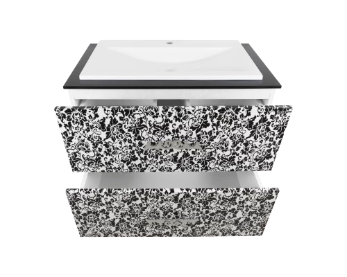 Тумба под раковину Misty Мадлен Boston 80 белая/черная П-Мдб01080-2422Я