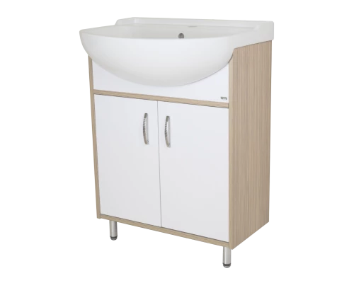 Тумба под раковину Misty Делла - 60 напольная прямая (ЛДСП / Белая) Э-Дел-07060-011922дП