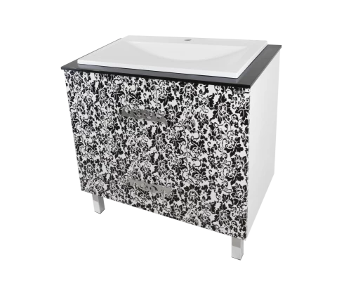 Тумба под раковину Misty Мадлен Boston 80 белая/черная П-Мдб01080-2422Я