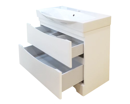 Тумба под раковину Misty Элвис - 85 Тумба напольная с 2 ящ. белая эмаль П-Элв01085-0112Я