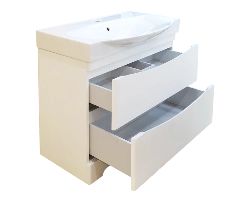 Тумба под раковину Misty Элвис - 105 Тумба напольная с 2 ящ. белая эмаль П-Элв01105-0112Я