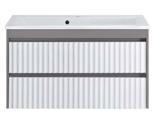 Тумба под раковину Brevita Balaton - 100 подвесная (комбинированная)