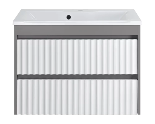 Тумба под раковину MISTY Brevita Balaton - 80 подвесная (комбинированная)