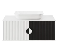 Тумба с раковиной Brevita Richard - 105 подвесная (белая/черная)