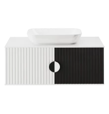 Тумба с раковиной Brevita Richard - 105 подвесная (белая/черная)