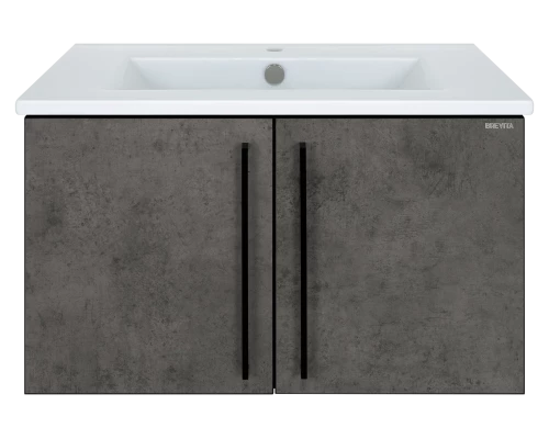 Тумба под раковину Brevita Rock - 75 подвесная (темно-серая)