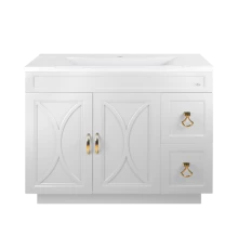 Тумба под раковину Misty Амбра - 100 белая с 2 ящ. П-Амб0100-011-2Я