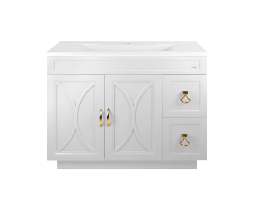 Тумба под раковину Misty Амбра - 80 белая с 2 ящ. П-Амб0080-011-2Я