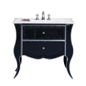 Тумба под раковину Misty Анжелика - 100 Тумба черная с серебром с 2 ящ./столешница Л-Анж01100-4212Я Тумба под раковину Misty Анжелика - 100 Тумба черная с серебром с 2 ящ./столешница Л-Анж01100-4212Я