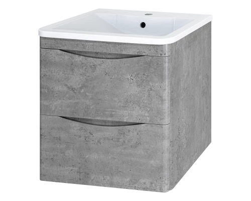 Тумба под раковину Misty Атлантик - 100 с 2 ящ. подвесная (серый камень) П-Атл-01100-501П2Я