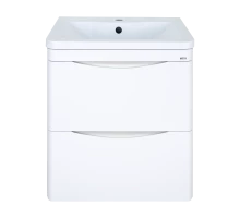 Тумба под раковину Misty Атлантик - 60 с 2 ящ. подвесная (белая) П-Атл-01060-011П2Я