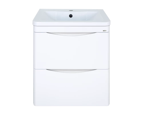 Тумба под раковину Misty Атлантик - 60 с 2 ящ. подвесная (белая) П-Атл-01060-011П2Я