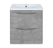 Тумба под раковину Misty Атлантик - 60 с 2 ящ. подвесная (серый камень) П-Атл-01060-501П2Я