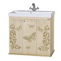 Тумба под раковину Misty Бабочка - 90 Тумба прямая бежевая патина Л-Баб01090-033Пр