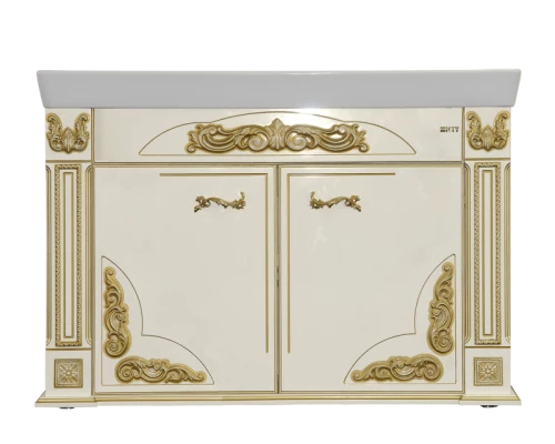 Тумба под раковину Misty Барокко 120 Тумба прямая бежевая патина Л-Бар01120-033Пр