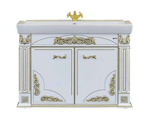 Тумба под раковину Misty Барокко 120 тумба белая патина Л-Бар01120-013Пр