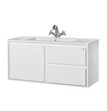 Тумба под раковину Misty Барселона -105 Тумба подвесная с 3 ящ. белая эмальП-Брс01105-011П3Я