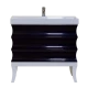 Тумба под раковину Misty Чикаго 100 с 3-мя ящиками черно-белая Л-Чик01100-2413Я