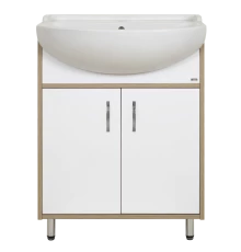 Тумба под раковину Misty Делла - 60 напольная прямая (ЛДСП / Белая) Э-Дел-07060-011922дП