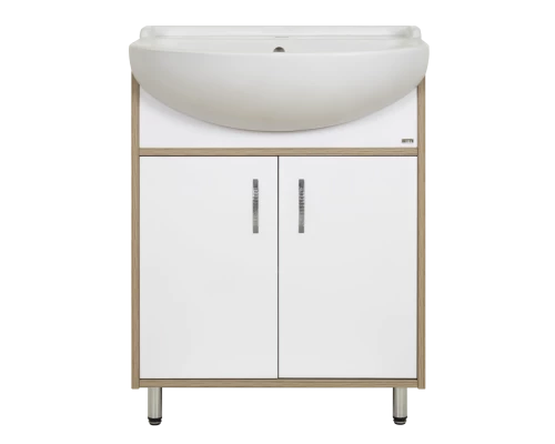 Тумба под раковину Misty Делла - 60 напольная прямая (ЛДСП / Белая) Э-Дел-07060-011922дП