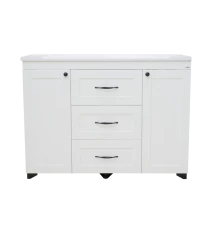 Тумба под раковину Misty Дуэт - 120 белая матовая с 3 ящ. П-Ду061203я01-1