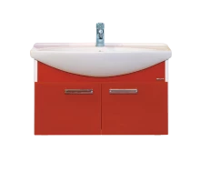 Тумба с раковиной Misty Джулия 85 тумба подвесная красная Л-Джу01085-0410По