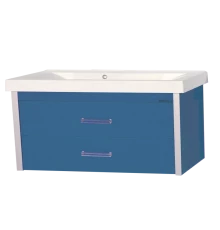 Тумба под раковину Misty Джулия QVATRO -105 Тумба с 2 ящ. подвесная синяя Л-Джк01105-1110П2Я