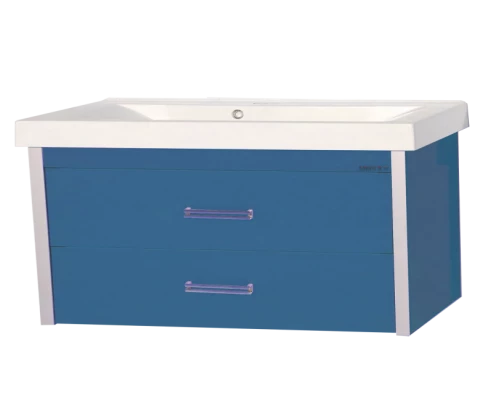 Тумба под раковину Misty Джулия QVATRO -105 Тумба с 2 ящ. подвесная синяя Л-Джк01105-1110П2Я