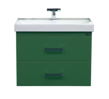 Тумба под раковину Misty Джулия QVATRO - 65 Тумба подвесная с 2 ящ. конус зеленая Л-Джк01065-0810ПК2Я