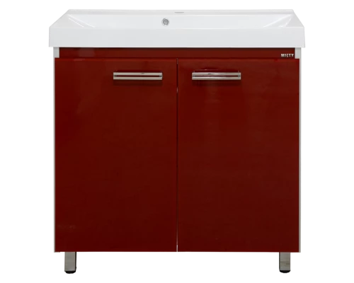Тумба под раковину Misty Джулия QVATRO - 90 Тумба прямая бордовая Л-Джк01090-1010Пр