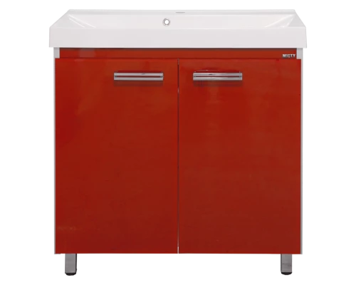 Тумба под раковину Misty Джулия QVATRO - 90 Тумба прямая красная Л-Джк01090-0410Пр