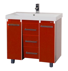 Тумба под раковину Misty Джулия Qvatro -105 с 3-мя ящиками красная Л-Джк01105-0410Ко3