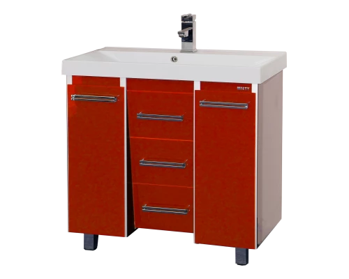 Тумба под раковину Misty Джулия Qvatro -105 с 3-мя ящиками красная Л-Джк01105-0410Ко3