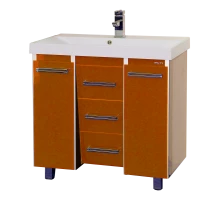 Тумба под раковину Misty Джулия Qvatro -105 с 3-мя ящиками оранжевая Л-Джк01105-1310Ко3
