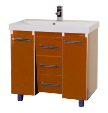 Тумба под раковину Misty Джулия Qvatro -105 с 3-мя ящиками оранжевая Л-Джк01105-1310Ко3