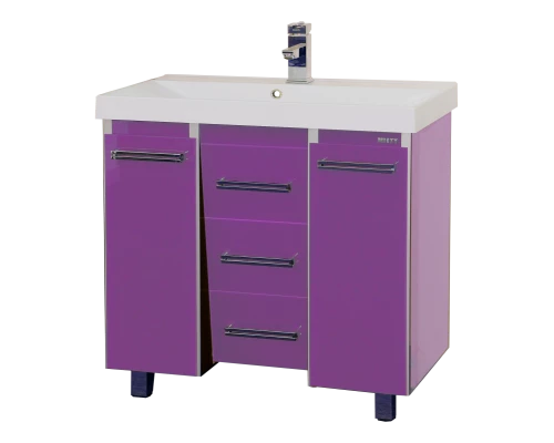 Тумба под раковину Misty Джулия Qvatro -105 с 3-мя ящиками сиреневая Л-Джк01105-1510Ко3