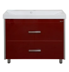 Тумба под раковину Misty Джулия Qvatro - 105 тумба с 2-мя ящиками бордовая Л-Джк01105-10102Я