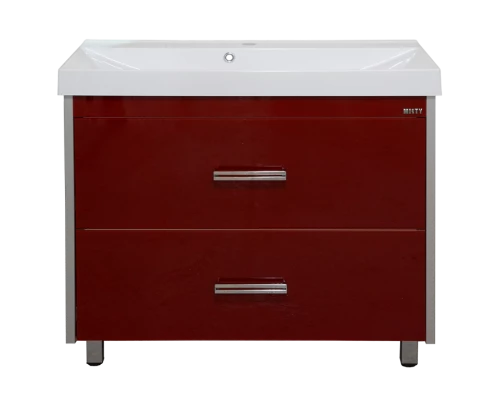 Тумба под раковину Misty Джулия Qvatro - 105 тумба с 2-мя ящиками бордовая Л-Джк01105-10102Я