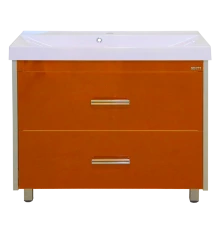 Тумба под раковину Misty Джулия Qvatro - 105 тумба с 2-мя ящиками оранжевая Л-Джк01105-13102Я