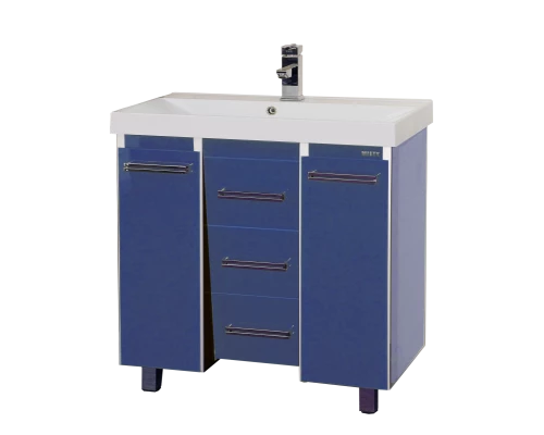 Тумба под раковину Misty Джулия Qvatro - 105 тумба с 3-мя ящиками синяя Л-Джк01105-1110Ко3