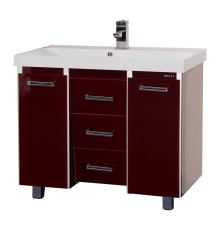 Тумба под раковину Misty Джулия Qvatro -120 с 3-мя ящиками бордовая Л-Джк01120-1010Ко3